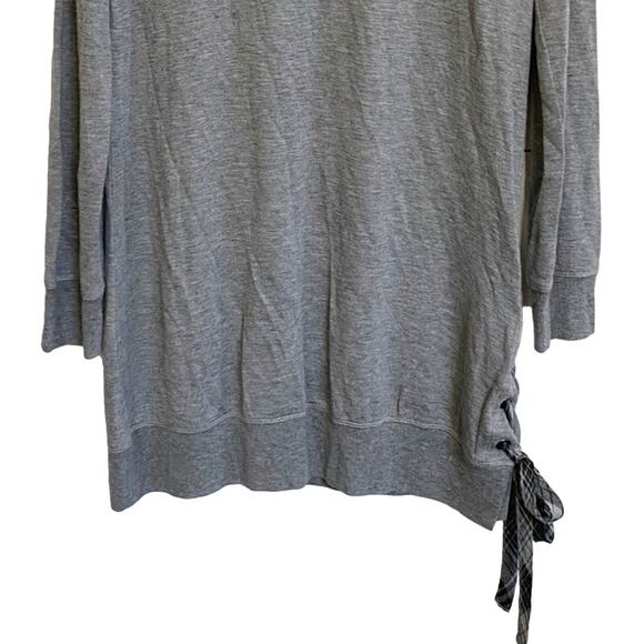 Cloth & Stone Gray‎ Sweatshirt Tunic Mini Dress Lace Up Side NWT M - Picture 4 of 13